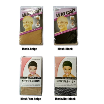 Mesh / Net Wig Cap Hat Nylon Stretch Elastic Snood 2Pcs